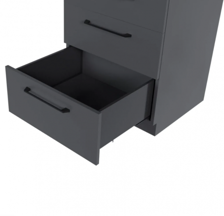 Комплект ящика Ultra Box, H=199 мм, 500мм (направляющие+ боковины+ заглушки+ крепления фасада), с доводчиком, графит, Rejs